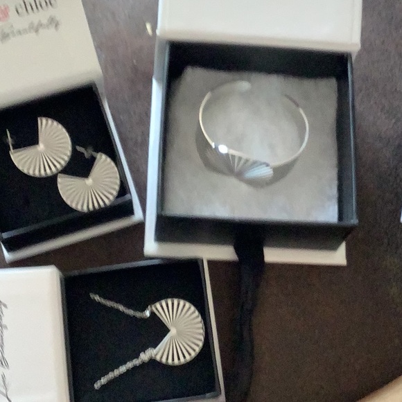 Taylor "Charisma" 18k White Gold Plated Stainless Steel 3 Piece Set - Picture 2 of 2